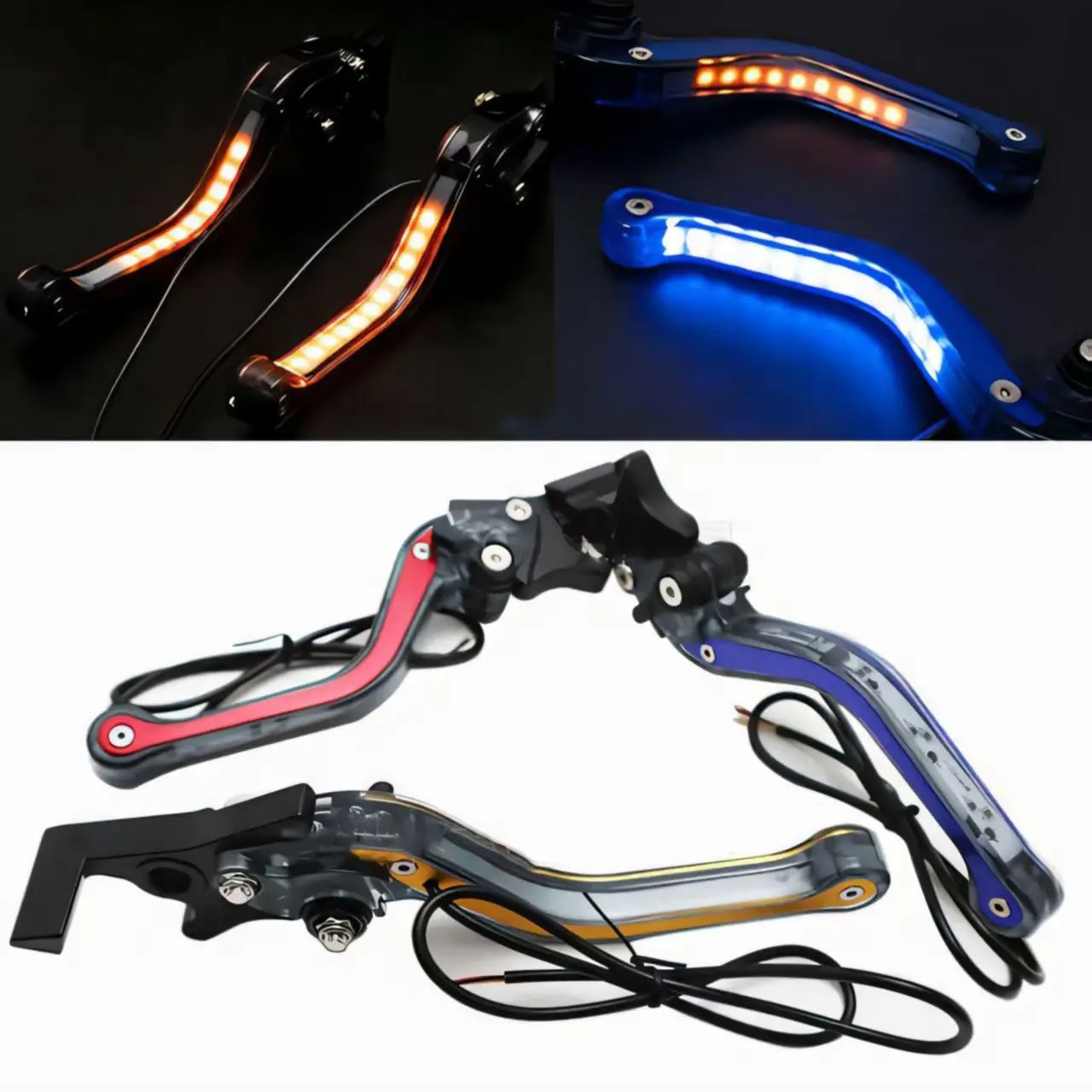 1ペアユニバーサルオートバイ改造クラッチレバーブレーキレバー - Motorcycle Gear Lever Extender のレビューと価格